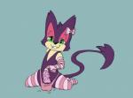 balls bodily_fluids clothing cum genital_fluids genitals lingerie looking_at_viewer male penis smile solo oscar_the_purrloin nintendo pokemon fan_character oscar_(purrloin) generation_5_pokemon pokemon_(species) purrloin 2014 hi_res