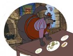 anthro ass_up butt clothed clothing male medieval_clothing obese obese_anthro obese_male overweight overweight_anthro overweight_male raised_tail solo tail thick_thighs sunflower_fox disney robin_hood_(disney) sheriff_of_nottingham canid canine canis mammal wolf hi_res