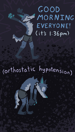 abstract_background anthro blue_body blue_fur boxer_briefs boxer_briefs_only closed_smile clothed clothing eyes_closed fur grey_boxer_briefs grey_clothing grey_underwear male mouth_closed smile solo spread_arms text toony topless underwear underwear_only demensa emil_(demensa) canid canine canis coyote domestic_dog mammal 2025 absurd_res black_and_blue comic english_text hi_res monochrome