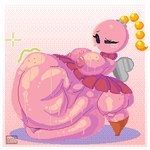 abdominal_bulge anthro anthro_pred belly big_belly big_breasts bodily_fluids breasts digestion female female_pred fully_inside huge_belly huge_breasts larger_prey nipples nude overweight pink_body short_stack simple_background size_difference smaller_pred solo sweat sweaty_breasts thick_thighs vore cami_gz mario_bros nintendo paper_mario bombette bob-omb animated digital_media_(artwork) hi_res