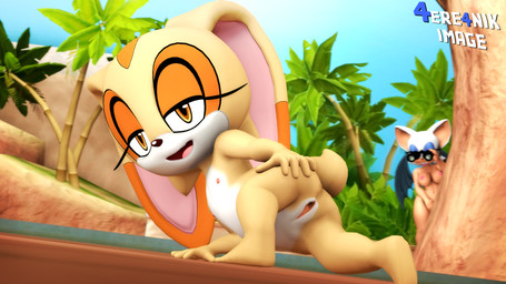 anthro belly binoculars butt female flat_chested fur genitals loli long_ears nipples nude palm_tree plant smile solo spread_butt spread_vulva spreading tail tan_body tan_fur tree voyeur vulva water white_belly wings young young_anthro young_female 4ere4nik sega sonic_the_hedgehog_(series) cream_the_rabbit rouge_the_bat lagomorph leporid mammal rabbit 16:9 3d_(artwork) digital_media_(artwork) hi_res source_filmmaker_(artwork) widescreen