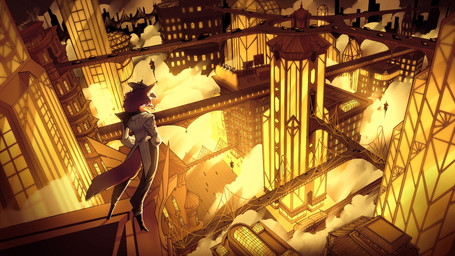 anthro black_nose bottomwear city cityscape clothed clothed_anthro clothed_male clothing fur hat headgear headwear male pants red_body red_fur solo standing tail wearing_hat squiderdoodle dandy_(rentonreverb) canid canine canis coyote mammal 16:9 hi_res widescreen
