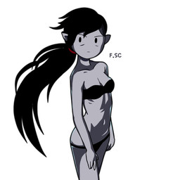 bra breasts cleavage clothed clothing female hair humanoid_pointy_ears not_furry panties pointy_ears ponytail side_shave simple_background solo underwear white_background fizzyspidercider2 adventure_time cartoon_network marceline_abadeer humanoid vampire 1:1 hi_res