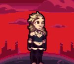 anthro blinking bouncing_breasts breast_growth breasts clothing cloud crop_top eyebrow_piercing facial_piercing female fur gender_transformation grey_body grey_fur growth hair long_hair male navel piercing red_eyes red_sky shirt sky solo species_transformation topwear transformation caimbra12 helluva_boss mythology loona_(helluva_boss) canid canid_demon canine demon hellhound human mammal mythological_canine mythological_creature animated digital_media_(artwork) pixel_(artwork) pixel_animation