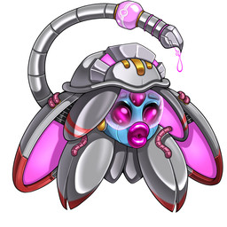 ambiguous_gender armor blue_body cybernetics feral floating huge_lips lips machine purple_eyes simple_background solo stinger tail thick_lips white_background adjatha trials_in_tainted_space alien cyborg leyak_(tits) robot 1:1 2026 hi_res story story_in_description