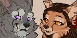 anthro chibi duo female fur hair hypnosis male male/female mind_control open_mouth smile teeth cyberhound blizzard_entertainment warcraft fan_character canid canine canis mammal werecanid werecreature worgen illustration 2:1 adobe_photoshop_(artwork) digital_media_(artwork) icon low_res pixel_(artwork)