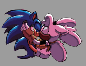 anthro bell bell_collar black_horn black_nose blue_body blue_fur breasts brown_body brown_clothing brown_fur brown_gloves brown_handwear brown_topwear clothed clothing collar duo eyelashes eyes_closed female fingerless_gloves fur gloves grey_background handwear head_tuft horn kissing male side_view simple_background tan_body tan_fur topwear tuft white_body white_clothing white_fur white_gloves white_handwear starioforreal idw_publishing sega sonic_the_hedgehog_(comics) sonic_the_hedgehog_(idw) sonic_the_hedgehog_(series) lanolin_the_sheep_(sonic) sonic_the_hedgehog bovid caprine eulipotyphlan hedgehog mammal sheep
