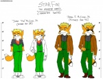 anthro duo male simple_background tail text white_background fredryk_phox a_fox_in_space nintendo paintchat star_fox fox_mccloud james_mccloud canid canine fox mammal english_text hi_res model_sheet