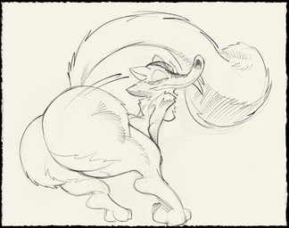 anthro bedroom_eyes big_butt breasts butt eyelashes fangs female feral fur huge_butt looking_at_viewer looking_back narrowed_eyes sabertooth_(anatomy) seductive simple_background smile solo tail teeth thick_thighs wide_hips nondelismell blue_sky_studios ice_age_(series) scratte_(ice_age) mammal rodent saber-toothed_squirrel digital_media_(artwork) hi_res
