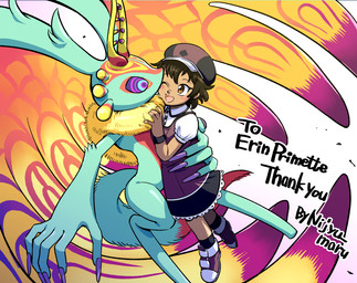 ambiguous_gender anthro antlers black_sclera blush bottomwear brown_hair canon_x_oc chest_tuft clothed clothed_female clothing colored_nails countershading dipstick_tail duo eye_contact female female/ambiguous fingernails fluffy fluffy_tail footwear fur hair hand_on_back happy hat head_wings headgear headwear holding_another horn hug huge_wings interspecies looking_at_another looking_at_partner markings mouthless multicolored_body multicolored_eyes multicolored_fur nails neck_tuft one_eye_closed open_mouth open_smile pink_eyes pupils purple_fingernails purple_nails shoes short_hair simple_background size_difference skirt smile tail tail_markings tan_body tan_fur tan_skin teal_body teal_eyes teal_fur text tuft unusual_wing_placement white_background wings wink yellow_eyes nj_mr kirby_(series) nintendo fecto_elfilis vesa_(erinprimette) alien chinchillid human mammal rodent starling_(kirby) artist_name digital_media_(artwork) english_text