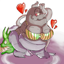 alternate_species ambiguous_gender bikini clothed clothing duo female heart_symbol humanoidized pokemorph pose red_eyes skimpy slightly_chubby smile swimwear two-piece_swimsuit shamelesss nintendo pokemon cyclops dusclops generation_3_pokemon generation_5_pokemon humanoid monster pokemon_(species) trubbish waddling_head 1:1