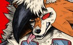 ambiguous_gender anthro bared_teeth black_nose bodily_fluids constricted_pupils front_view fur hair looking_at_viewer male male_anthro mane pupils red_background red_sclera saliva simple_background small_pupils snarling snout solo tongue tongue_out white_body white_fur white_hair yellow_eyes jwbash nintendo pokemon kyoto_rex dusk_lycanroc generation_7_pokemon lycanroc pokemon_(species) 2024 absurd_res bust_portrait hi_res icon portrait