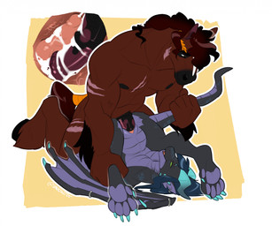 animal_genitalia animal_penis anthro arm_scar black_eyes blue_horn bodily_fluids brown_body chest_scar claws countershading cum cum_in_own_slit cum_in_self cum_in_slit cum_inside cum_on_penis dipstick_horn duo ear_piercing equine_genitalia equine_penis eye_contact footprint furgonomics furry-specific_piercing genital_fluids genitals green_sclera horn humanoid_genitalia humanoid_penis internal internal_slit leg_scar lidded_eyes looking_at_another lying male male/male markings membrane_(anatomy) mottled mottled_genitalia mottled_penis multicolored_horn narrowed_eyebrows nude on_back open_mouth outline pawprint pawprint_(marking) penetration penile penile_penetration penis penis_in_slit piercing piledriver_position pompadour purple_body purple_countershading purple_membrane rough_sex scar sex slit_penetration slit_play tail tail_grab toe_claws white_outline wing_claws wing_piercing wings smutzkii mythology lunathal draft_horse dragon equid equine horse mammal mythological_creature mythological_scalie scalie hi_res