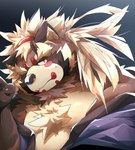 anthro blush clothing humanoid_hands kemono male overweight overweight_male robe solo boar_stag144 lifewonders tokyo_afterschool_summoners goemon_(tas) canid canine mammal raccoon_dog tanuki 2022 hi_res