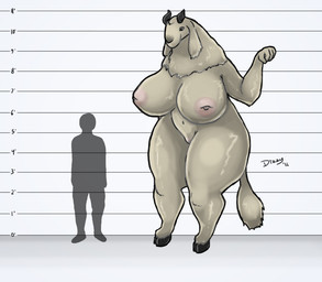 anthro areola big_breasts black_nose breasts chart curvy_figure female fur height_chart horn huge_breasts hyper long_ears nipples nude overweight overweight_anthro overweight_female simple_background slightly_chubby solo thick_thighs voluptuous white_background wide_hips dizzyknight final_fantasy final_fantasy_xiv square_enix ell_(character) aldgoat bovid caprine mammal 2016 digital_media_(artwork)