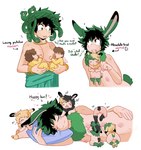 ambiguous_gender ancillary_head baby blonde_hair breastfeeding breasts brown_hair butt feathered_wings feathers female green_hair group hair living_hair male multi_nipple nipples pillow pseudo_hair snake_hair tail text wings young izuku. european_mythology greek_mythology my_hero_academia mythology izuku_midoriya animal_humanoid gorgon human humanoid lagomorph lagomorph_humanoid leporid_humanoid mammal mammal_humanoid rabbit_humanoid reptile scalie snake winged_humanoid 2021 english_text hi_res