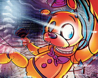 anthro darky-design glowing glowing_eyes machine male solo five_nights_at_freddy's five_nights_at_freddy's_world scottgames adventure_fredbear_(fnaf) animatronic bear mammal robot digital_media_(artwork) source_request