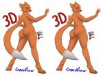 anthro female nude simple_background solo standing olala canid canine fox mammal 2019 absurd_res cross_eye_stereogram digital_media_(artwork) hi_res side_by_side_stereogram stereogram