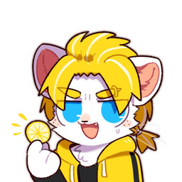 anthro black_clothing black_topwear blonde_hair blue_eyes cheek_tuft chibi clothed clothing eyebrow_piercing eyebrow_through_hair eyebrows facial_piercing facial_tuft front_view fur hair looking_at_viewer male narrowed_eyes open_mouth piercing simple_background solo topwear translucent translucent_hair tuft unsigned whiskers white_background white_body white_ears white_fur yellow_clothing yellow_topwear asnnonaka species_request 1:1 bust_portrait icon portrait