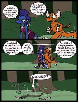 2_horns 3_toes 4_fingers angry anthro balls barefoot big_penis blue_body blue_scales bottomwear casual_nudity claws clothing dialogue duo erection feet female fingers fist forest frown genitals glans grass hair half-closed_eyes horn male motion_lines narrowed_eyes nipples nude open_mouth orange_balls orange_body orange_penis orange_scales pants penis pink_glans pink_nipples plant profanity purple_bottomwear purple_clothing purple_hair purple_pants purple_shirt purple_topwear scales shirt speech_bubble text toe_claws toes topwear tree walking white_horn ultilix european_mythology mythology ruby_(ultilix) to-be-named-later demon dragon mythological_creature mythological_scalie scalie western_dragon 2025 comic english_text hi_res