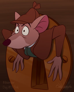 anthro ascot clothed clothing coat detective_hat fur hat headgear headwear keyhole male mouth_closed solo stuck tear_trough text topwear wide_eyed atimon disney peter_pan the_great_mouse_detective basil_(disney) mammal mouse murid murine rodent 2023 4:5 hi_res signature