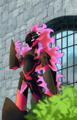 anthro armor black_body fire flaming_hair genitals glowing glowing_eyes glowing_genitalia knight looking_at_viewer male melee_weapon penis presenting presenting_penis pseudo_hair red_body red_penis simple_background solo sword sword_hands warrior weapon lewdaesthetics nintendo pokemon marco_(beagle) ceruledge generation_9_pokemon ghost living_armor pokemon_(species) spirit hi_res