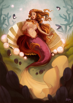 5_fingers ambiguous_feral ambiguous_gender arms_bent breasts brown_eyebrows closed_smile convenient_censorship covering covering_breasts covering_self eyebrows eyelashes featureless_breasts female female_humanoid feral fin fingers fish_tail gem green_hair_tie group hair half-closed_eyes jewelry larger_female larger_humanoid legless lips long_hair mermaid_tail mouth_closed narrowed_eyes navel necklace nude nude_female nude_humanoid orange_eyes orange_hair pearl_(gem) pearl_necklace red_lips red_tail rock seashell shell size_difference smaller_ambiguous smaller_feral smile solo_focus split_form tail tail_fin tan_body tan_skin text underwater water alice_pisoni birth_of_venus mermay venus_(deity) anthozoan aquatic bivalve clam cnidarian coral deity humanoid humanoid_merfolk merfolk mollusk 2023 absurd_res artist_name colored dated digital_drawing_(artwork) digital_media_(artwork) english_description hi_res inspired_by_formal_art