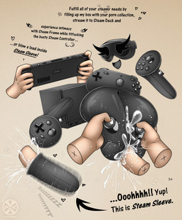 big_breasts bodily_fluids breast_play breasts controller cum disembodied_hand disembodied_penis easter_egg eyelash_fetish eyelashes female game_controller genital_fluids genitals glistening glistening_body group happy holidays humor interspecies long_eyelashes machine male male/female motion_lines penis profanity robophilia sex simple_background simple_eyes smile steam_controller steam_sleeve text thick_eyelashes titfuck trio vrabo easter steam_controller_(2026) steam_deck steam_frame steam_machine_(2026) valve valve_corporation valve_hardware human humanoid living_machine mammal robot robot_humanoid absurd_res english_text hi_res