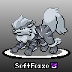 feral fluffy fluffy_tail fur green_eyes grey_body grey_fur male simple_background solo tail text softfoxxo nintendo pokemon bow_(bowhuskers) arcanine generation_1_pokemon pokemon_(species) 1:1 animated artist_name digital_media_(artwork) low_res pixel_(artwork) pixel_animation short_playtime