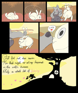 anthro bdsm big_breasts bondage bound breasts clothed clothing dialogue dominant dominant_female duo female fur kiss_on_lips kissing male male/female open_mouth paws simple_background smile submissive text tongue oddjuice canid canine canis lagomorph leporid mammal rabbit wolf absurd_res comic digital_media_(artwork) english_text hi_res