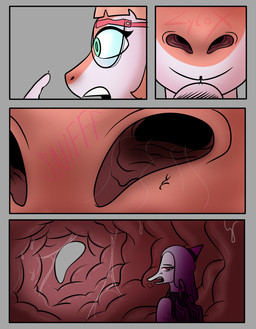 amber_eyes annoyed anthro black_clothing blonde_hair clothing comic_panel duo extreme_size_difference eyewear feathered_wings feathers female glasses green_eyes grey_body grey_hair hair head_crest internal macro micro multiple_panels nasal_vore orange_body size_difference slime smile sniffing vore wings clernusgleron3 cavemanon_studios goodbye_volcano_high ko_op_(game_developer) snoot_game fang_(gvh) naomi_(gvh) dinosaur feathered_dinosaur feathered_scalie hadrosaurid ornithischian ornithopod parasaurolophus prehistoric_species pterosaur reptile scalie comic hi_res