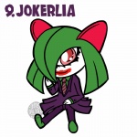 ambiguous_gender cosplay narrow_hips not_furry solo thin_calves thin_legs thin_thighs bins batman_(series) dc_comics nintendo pokemon the_joker generation_3_pokemon humanoid kirlia pokemon_(species) 1:1 2012 animated short_playtime