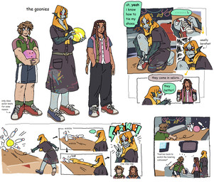 blue_eyes bodily_fluids bowling bowling_alley bowling_ball bowling_pin bowling_shirt braided_hair brown_eyes brown_hair clapping clothed clothing dialogue ear_piercing ear_ring fangs female fingernails footwear frustrated gesture grey_body grey_skin group hair hand_gesture holding_object light_body light_skin male nails orange_hair piercing red_eyes ring_piercing shoes smile sneakers sweat sweatdrop tan_body tan_skin tattoo teeth text throwing_object trio v_sign legendofdinner nintendo the_legend_of_zelda twilight_princess link midna midna_(true_form) princess_zelda human humanoid hylian mammal twili aliasing comic digital_media_(artwork) english_text