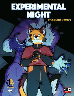 anthro black_body black_fur black_nose clothed clothing duo fur male nude orange_body orange_fur shirt text topwear heartbeats canid canine fox goo_creature mammal comic english_text hi_res
