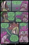 absurd_res anthro avian bovid bovine comic duo english_text female hi_res jewelry magic magic_user mammal reptile roxythefoxy scalie snake text transformative_collar witch