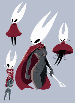 2_horns biped black_eyes black_text blush bound cloak clothing exclamation_point female fingers fist holding_melee_weapon holding_object holding_weapon horn melee_weapon motion_lines question_mark red_cloak red_clothing simple_background solo sound_effects text thread weapon rocatart hollow_knight:_silksong hollow_knight_(franchise) team_cherry hornet_(hollow_knight) arthropod 2025 absurd_res english_text hi_res