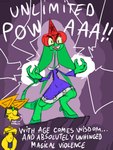 electricity green_body hooves horn laugh magic magic_user occult_symbol pentagram pose symbol tail yellow_body floppyoppy mythology arl'lania roksim_the_time_mage dragon mythological_creature mythological_scalie scalie hi_res