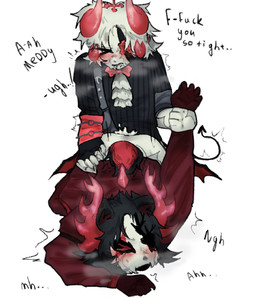>_< anal anal_penetration anthro anthro_penetrated antlers arm_scar belt blush blush_lines bodily_fluids bone bow_tie butt butt_grab clothing cracked_skull cravat cross cum cum_in_ass cum_inside duo eye_patch eyes_closed eyewear facial_horn facial_scar flower from_behind_position genital_fluids gloves hand_on_butt hand_scar handwear holding_wrist horn humanoid_on_anthro humanoid_penetrating humanoid_penetrating_anthro inverted_cross male male/male male_penetrated male_penetrating male_penetrating_male moan moaning_name obscured_penetration penetration plant profanity rose_(flower) scar sex shirt skull skull_head spade_tail sweat tail text topwear unusual_wing_placement waist_wings zhenyatwixov american_mythology indigenous_north_american_mythology mythology north_american_mythology phighting roblox medkit_(phighting) subspace_tripmine_(phighting) demon humanoid inphernal vampire wendigo english_text hi_res