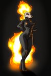 amalur anthro female fire flaming_head flaming_tail muscular muscular_female nude solo tail darkmageorigin living 2:3 hi_res