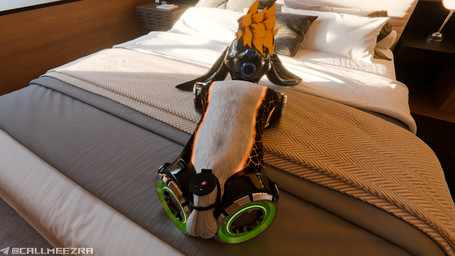amputated_leg amputated_limb amputee arm_in_portal bdsm bed_sheet bedding bedroom bondage bound chastity_cage chastity_device disability drone dronification fur gag gag_mask hair latex_hood leg_in_portal male missing_all_arms missing_all_legs missing_all_limbs missing_arm missing_leg missing_limb multicolored_body multicolored_fur orange_body orange_eyes orange_fur orange_hair portal_amputation quadruple_amputee quadruple_amputee_portal thinking_with_portals toy toyification callmeezra ezra_(fara_rex) canid mammal rexouium 16:9 3d_(artwork) 4k absurd_res blender_(artwork) blender_cycles_(artwork) digital_media_(artwork) hi_res widescreen