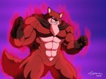 abs anthro clothing featureless_crotch gloves handwear male muscular muscular_anthro muscular_male neck_tuft powering_up solo tuft xxsparcoxx dragon_ball dragon_ball_super basil_(dragon_ball) canid canine canis mammal wolf 2018 artist_name