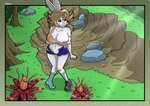 absurd_res ambiguous_gender antennae_(anatomy) anthro areola areola_slip big_breasts blonde_hair blush body_blush bottomwear breasts clitoris clothed clothing crotchhugger ear_piercing ear_ring elemental_creature female flora_fauna flower flower_creature footwear forest forest_background fur genitals glazed_penis group h1draw hair hi_res hotpants humanoid_genitalia humanoid_penis lagomorph leporid mammal mary_thumperson mature_anthro mature_female nature nature_background nervous nipple_slip nipples no_underwear off_shoulder one_breast_out one_shoe_on open_shorts penis permanent piercing plant pussy pussy_blush pussy_cleavage pussy_peek rabbit red_petals ring_piercing shirt shoes shorts skimpy socks tank_top topwear torn_clothing tree trio wardrobe_malfunction white_body white_fur