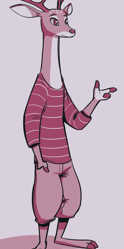 anthro antlers barefoot biped clothed clothing dipstick_ears ear_markings feet finger_gun gesture hand_gesture hand_in_pocket horn male multicolored_ears pink_background pockets simple_background solo standing fuel_(artist) disney zootopia fan_character deer mammal 2018 character_request hi_res monochrome
