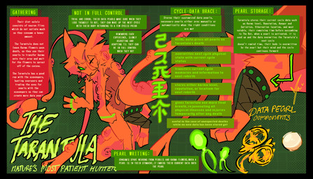 ambiguous_gender anthro eye_scar facial_scar gem karma_flower pearl_(gem) pearl_(rain_world) scar solo tentacles text undessirable rain_world videocult fan_character hunter_long_legs_(rain_world) the_tarantula_(undessirable) neuron_fly rot_(rain_world) slugcat english_text hi_res