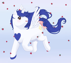 accessory blue_background blue_mane blue_markings blush bow_ribbon brown_eyes eyelashes feathered_wings feathers female female_feral feral flying food fruit fur fur_markings furgonomics happy heart_(marking) horn light long_mane long_tail looking_up mane markings nude nude_female open_mouth open_smile pink_bow pink_tongue plant princess raspberry ribbons royalty simple_background smile solo tail tail_accessory tail_bow tail_ribbon teeth tongue unicorn_horn white_body white_fur white_horn white_wings wings reachfarhigh futurehooves hasbro my_little_pony mythology fan_character princess_radiant_eclipse equid equine mammal mythological_creature mythological_equine winged_unicorn 2020 colored digital_drawing_(artwork) digital_media_(artwork) english_description full-length_portrait hi_res lighting portrait shaded