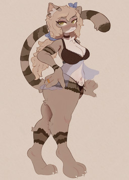 3_toes 4_fingers anthro arm_on_leg belly big_breasts big_butt black_clothing black_lingerie blue_bow blue_clothing bow_ribbon breasts butt claws clothed clothed_female clothing curly_hair curvy_figure digit_ring eyelashes eyes_mostly_closed feet female fingers fluffy_belly fur green_eyes grey_body grey_hair grumpy hair jewelry lingerie long_hair looking_at_viewer looking_badass markings mature_anthro mature_female narrowed_eyes nightgown panties paws ponytail ring ring_(jewelry) solo striped_body striped_fur striped_markings striped_tail stripes tail tail_markings thick_thighs tired tired_eyes toes underwear wedding_ring white_belly white_hair greengirdle microsoft the_elder_scrolls fan_character felid khajiit mammal hi_res