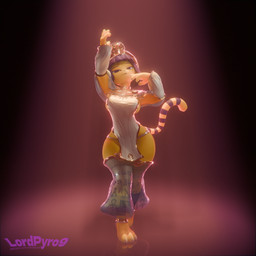 3_toes anthro blue_hair breasts claws clothed clothing dancer_outfit exposed_thighs feet female hair legwear looking_at_viewer markings narrowed_eyes pose raised_arm side_boob solo spotlight_beam striped_markings striped_tail stripes tail tail_markings thick_thighs toe_claws toes uraeus white_clothing wide_hips yellow_body lpyro9 warfaremachine_(modeler) animal_crossing nintendo ankha_(animal_crossing) warfare_ankha domestic_cat felid feline felis mammal 1:1 2025 3d_(artwork) digital_media_(artwork) full-length_portrait hieroglyphic_text portrait
