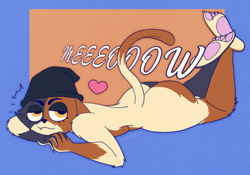 4_toes 5_fingers anthro arm_tuft barefoot beanie beanie_only bedroom_eyes big_butt black_beanie black_body black_clothing black_fur black_hat black_headwear black_nose blue_background blue_body blue_fur breast_squish breasts brown_background brown_body brown_fur butt calves_up claws clothing countershade_feet countershading crossed_feet cute_fangs dipstick_tail elbow_tuft eyebrows eyelashes fangs feet female fingers fur half-closed_eyes hat hat_only headgear headgear_only headwear headwear_only heart_symbol hindpaw humanoid_feet knee_tuft leg_tuft legs_up lidded_eyes looking_at_viewer lying markings meow mostly_nude mottled narrowed_eyes nude on_front pawpads paws piebald pink_pawpads plantigrade pose seductive shoulder_tuft side_boob simple_background small_breasts smile smiling_at_viewer snaggle_tooth soles solo squish tail tail_markings tan_body tan_fur tan_soles teeth text the_pose thick_thighs toe_claws toes tuft wide_hips yellow_eyes why2kz epic_games fortnite meow_skulls calico_cat domestic_cat felid feline felis mammal hi_res pinup