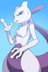 3_fingers blue_background blush bodily_fluids fingers looking_at_viewer multicolored_body purple_body purple_eyes simple_background solo sweat two_tone_body katahane3 nintendo pokemon generation_1_pokemon legendary_pokemon mewtwo pokemon_(species) 2019 2:3 hi_res