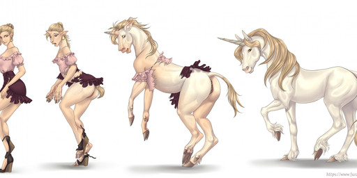 animal_genitalia animal_vulva anus blonde_hair blonde_mane clothed clothing ear_piercing ear_ring equine_anus equine_genitalia equine_vulva female female_feral female_human feral footwear fur genitals hair high_heels horn human_to_feral looking_at_viewer mane mouth_closed open_mouth piercing ring_piercing shoes side_view simple_background solo species_transformation standing tail tail_tuft tan_body tan_skin torn_clothing transformation tuft white_background white_body white_fur white_tail yellow_eyes rufciu mythology equid equine human mammal mythological_creature mythological_equine unicorn hi_res sequence signature